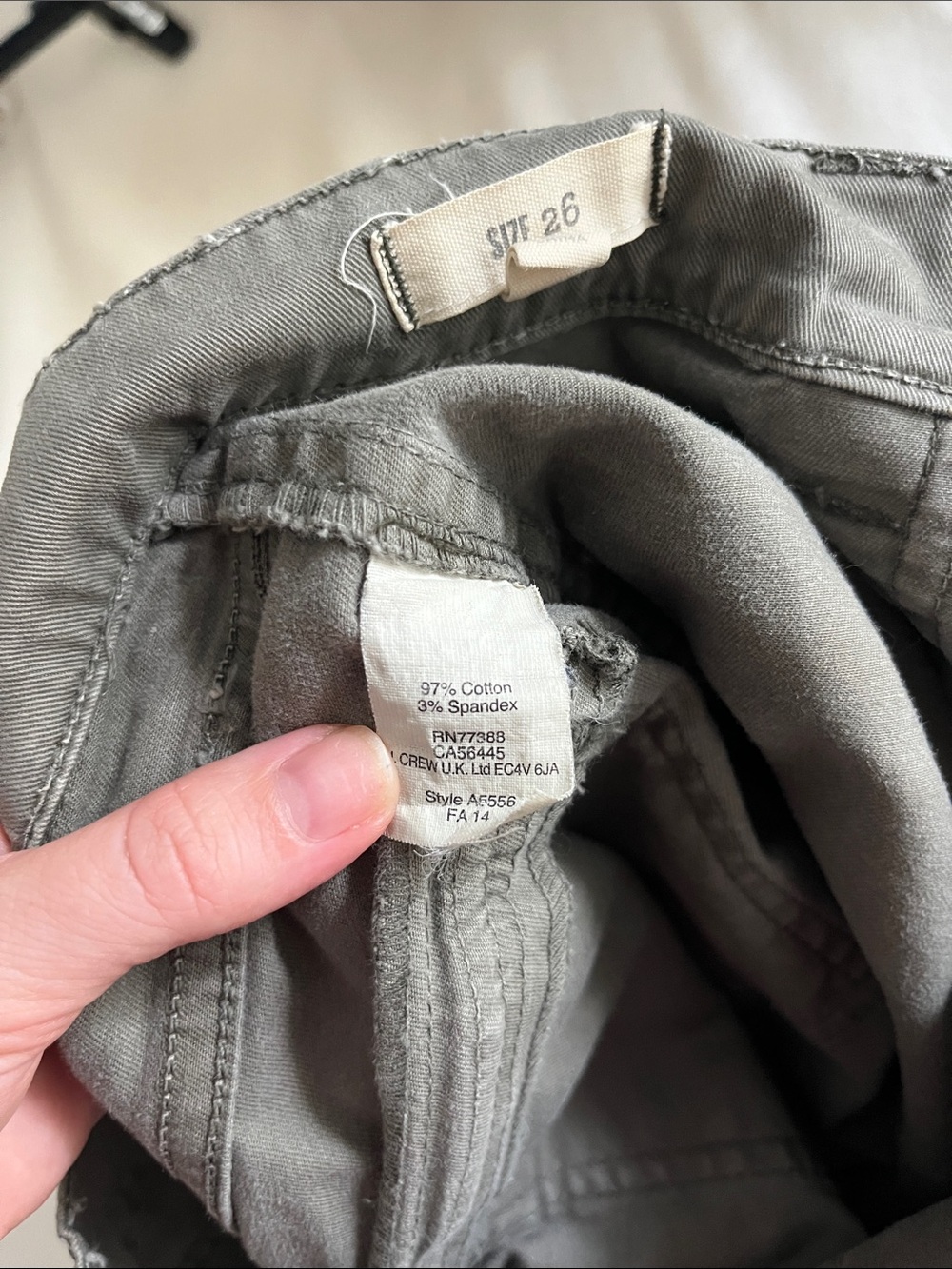 Madewell Skinny Fatigue Utility Cargo Pants Olive Green Ankle Zip Size 26 - Picture 8 of 16
